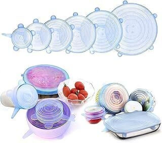 ablue clipper Reusable Silicone Stretch Lids, Silicone Bowl Covers, Flexible 2.6 inch, 3.7 inch, 4.6 inch, 5.7 inch, 6.5 inch, 7.8 inch Lid Set, Pack of 1-picture-38