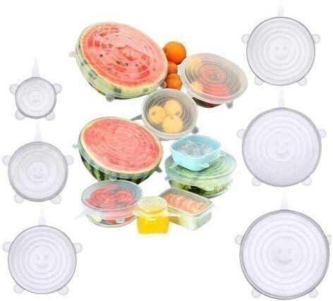 ablue clipper Silicone Stretch Food Covers Fits Any Container or Bowl 8 inch Lid Set, Pack of 6-picture-27