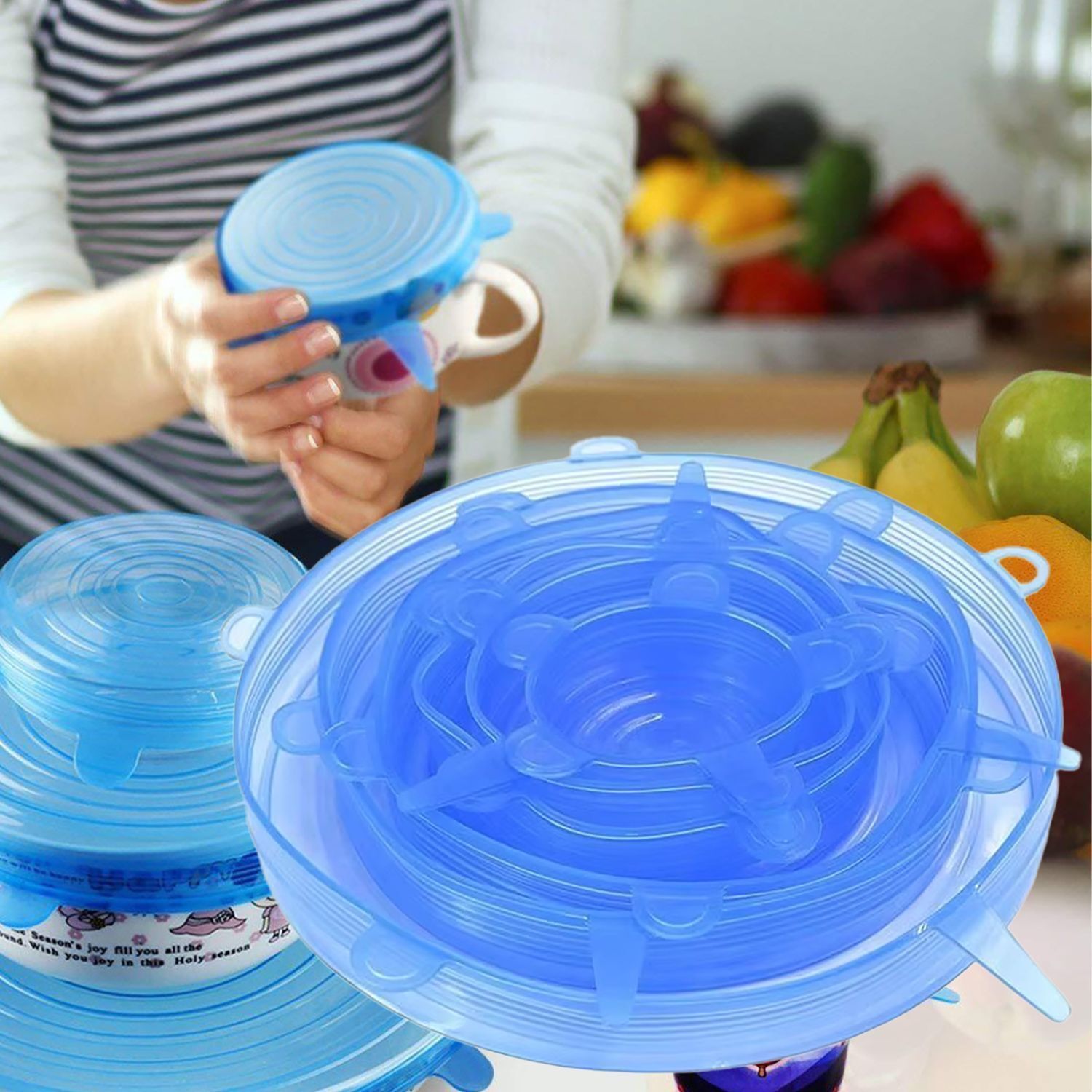 ablue clipper 8 inch, 6.3 inch, 5.5 inch, 4.5 inch, 3.7 inch, 2.5 inch Lid Set, Pack of 1-picture-1