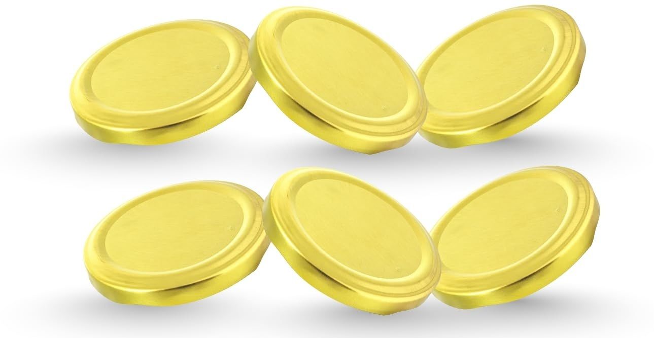 Glass Jar Lids Only 82mm For 82 mm Mouth Jars (Golden ) 3.5 inch Lid, Pack of 6-image-20