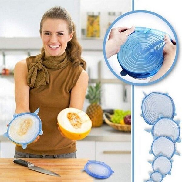 Silicone Stretch Lids Multi Size Lids Food and Bowl Covers Dishwasher Safe K6 2.6 inch, 3.8 inch, 4.5 inch, 5.7 inch, 6.5 inch, 8.3 inch Lid Set, Pack of 6-image-41