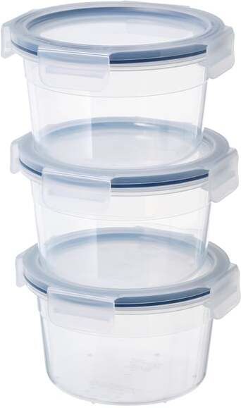 ikea Food container with lid, round/plastic, 750 ml (25 oz) 22 inch Lid Set, Pack of 3-picture-4