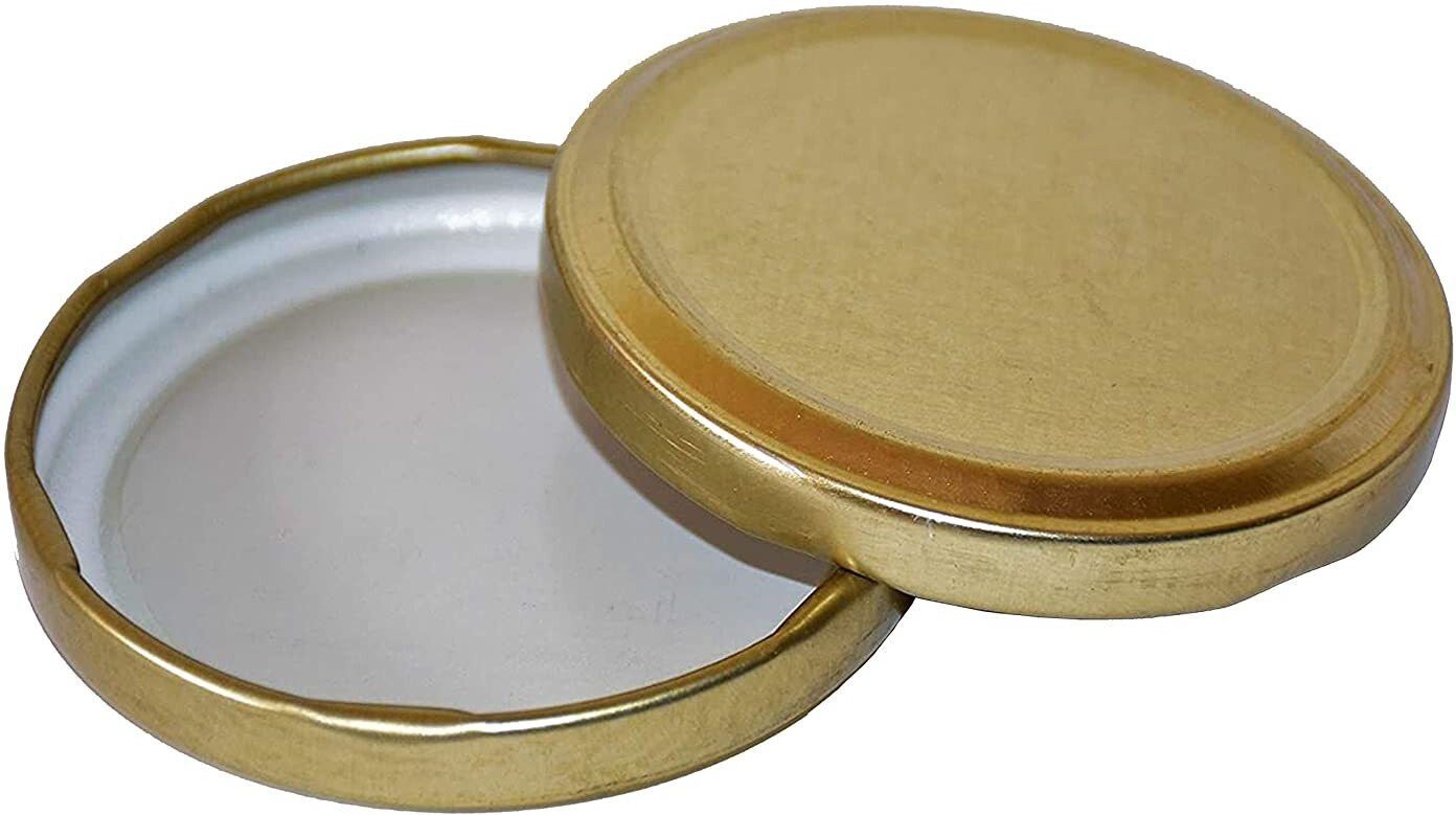 63mm Lids For Glass Jars,Rust-proof, LeakProof Airtight Metal Cap (12PCS-GOLDEN) 3.1 inch Lid Set-image-18