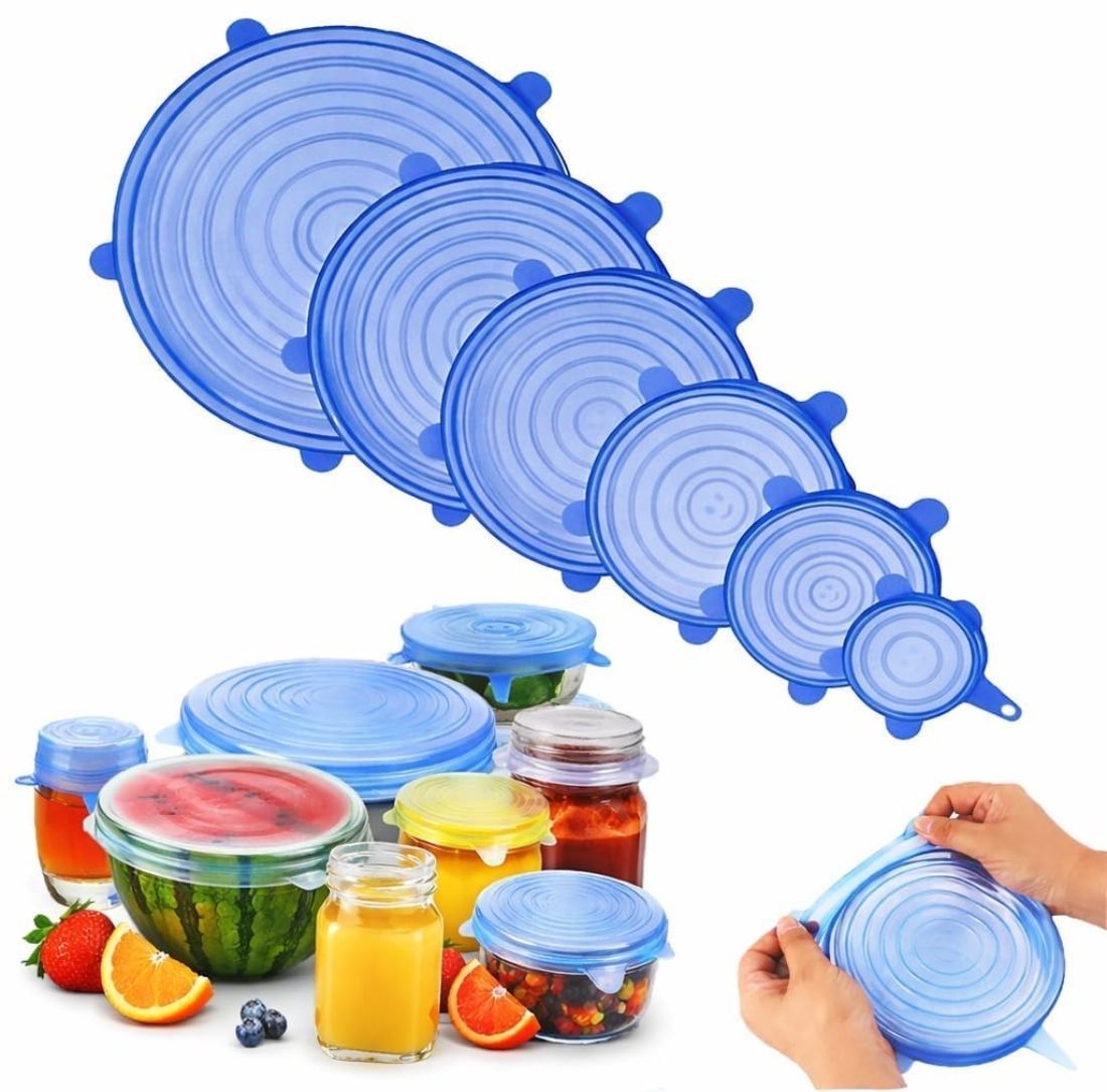 Microwave Safe Silicone Stretchable Lids, Reusable Covers for Bowls & Containers 2.6 inch, 3.7 inch, 4.6 inch, 5.7 inch, 6.5 inch, 7.8 inch, 9.8 inch Lid Set, Pack of 6-image-13