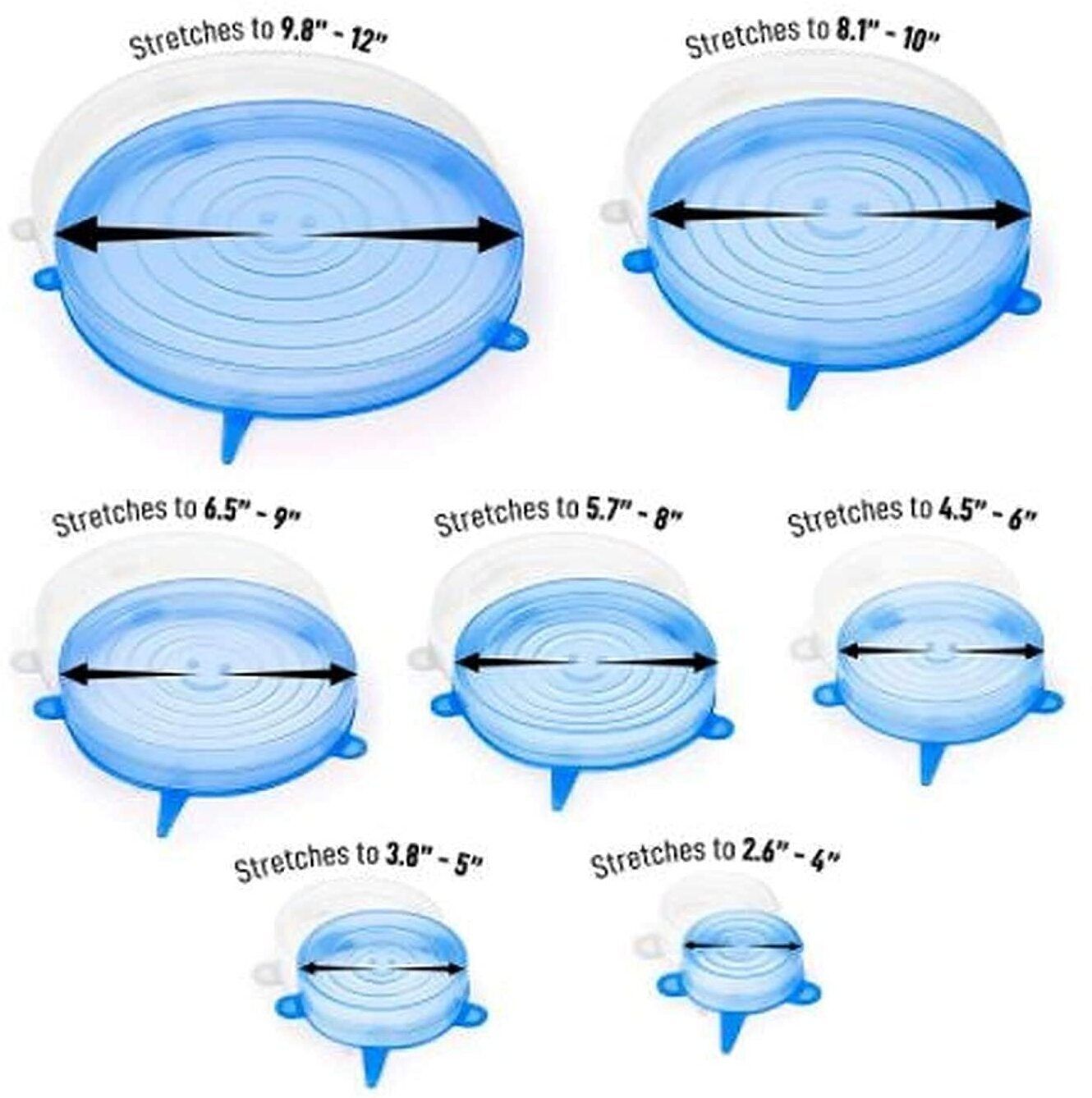cryzone Silicone Stretch Lids Keeping Food Fresh. Reusable 2.6 inch, 3.7 inch, 4.6 inch, 5.7 inch, 6.5 inch, 7.8 inch Lid Set, Pack of 1-picture-12