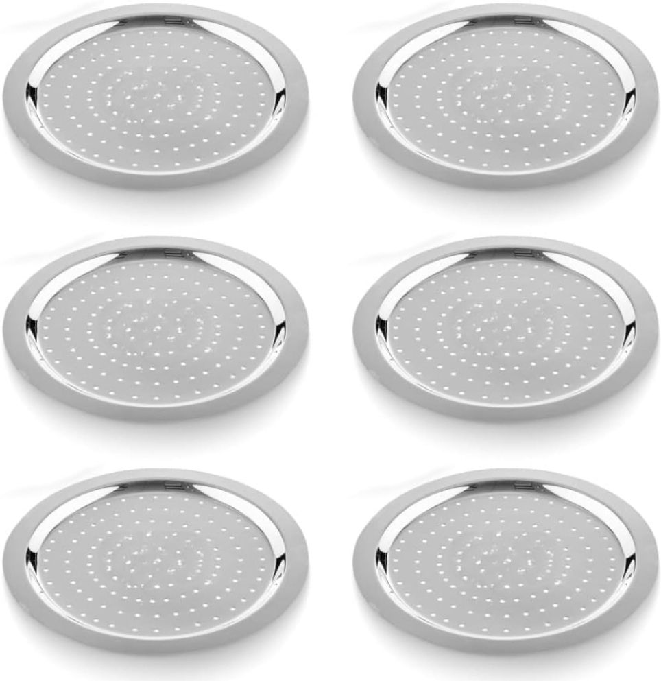ms world Steel Hole Lid | Utensil Lid Cover | Milk Cover Plate | Jali Plate (Kitchen Use) 5.2 inch Lid, Pack of 6-picture-3