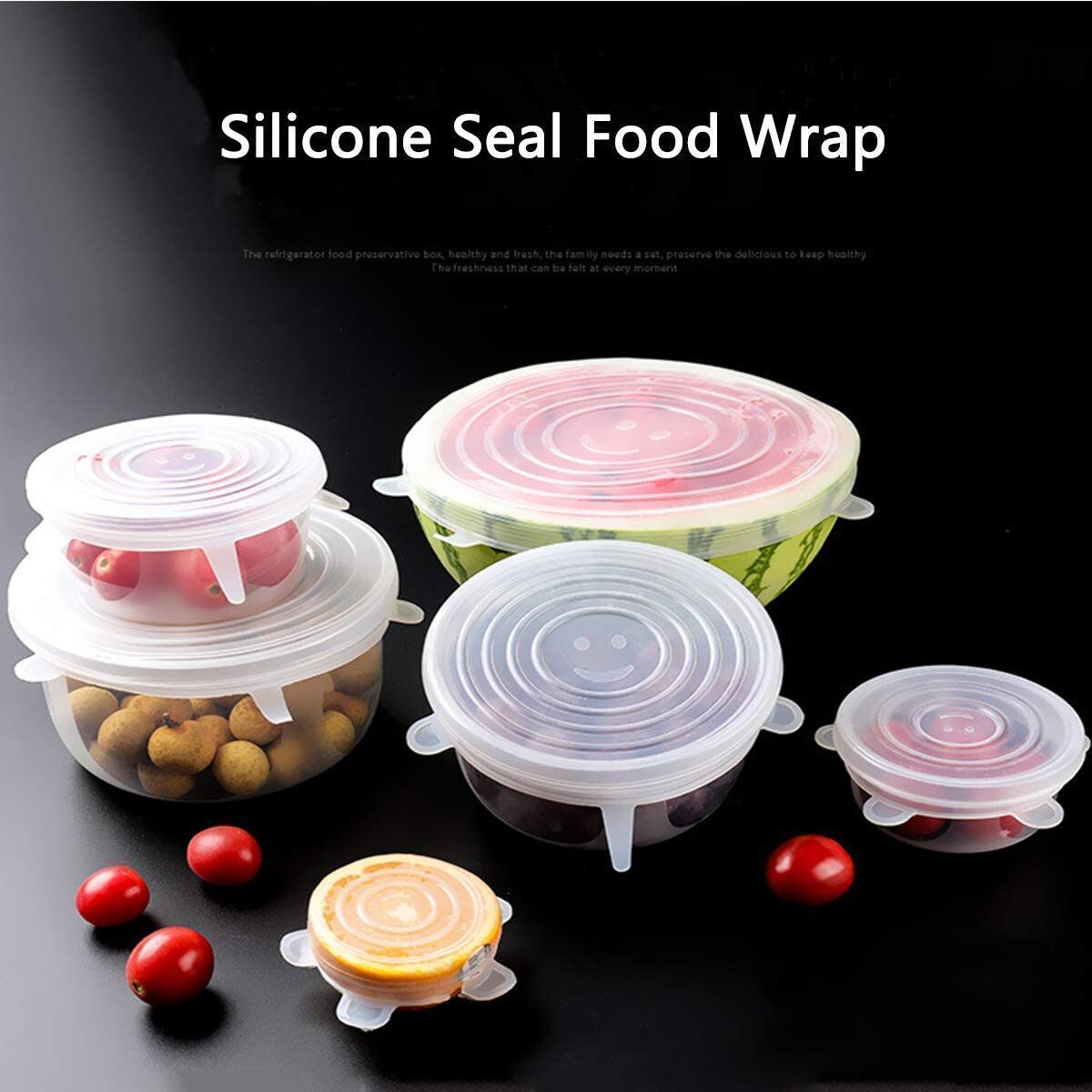 silicone reusable stretch lids 10 inch Lid Set, Pack of 6-image-14