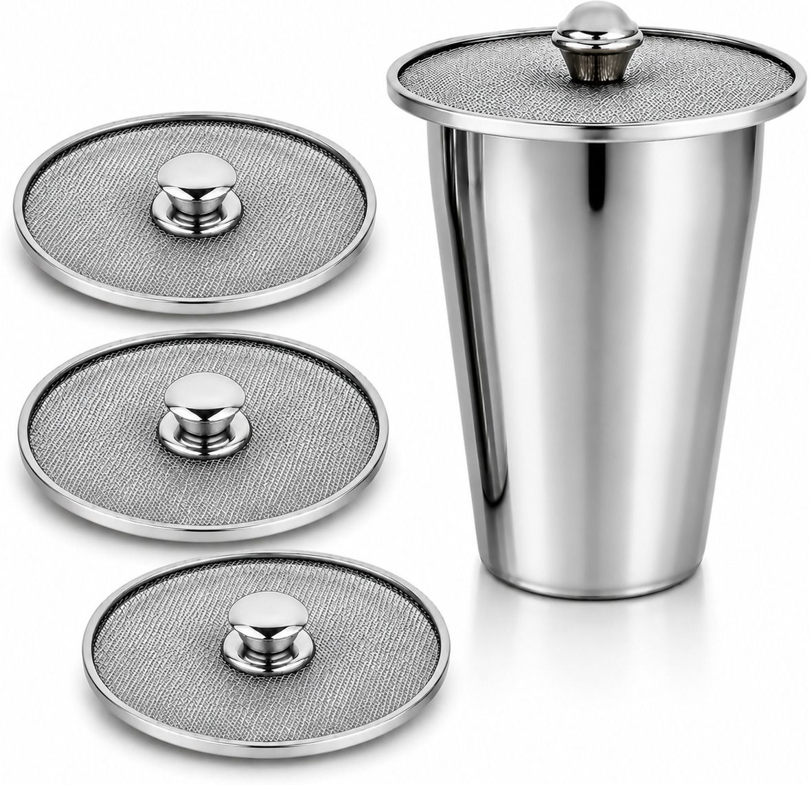 Net Lid Set of 3 (9 CM) | Mesh Cup Cover for Glass, Bowl & Coffee Mug 3.3 inch Lid, Pack of 3-image-29