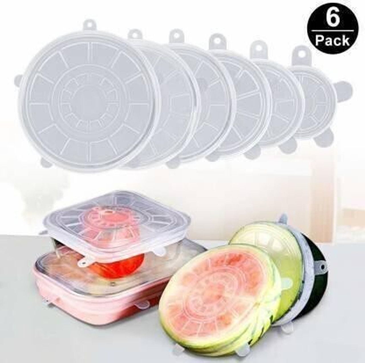 Silicone Stretch Lids Flexible Covers for Rectangle Round Square - 2.6 inch, 3.7 inch, 4.5 inch, 5.7 inch, 6.7 inch, 8.3 inch Lid Set, Pack of 6-image-20