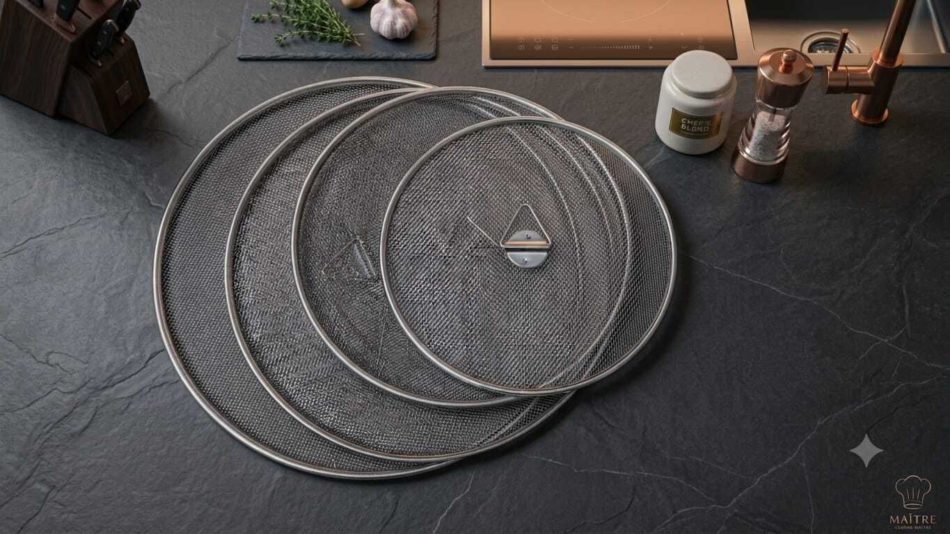 Stainless Steel Mesh Splatter Guard Set – Oil Splash Protection Screens 6 inch, 7 inch, 8 inch, 9 inch Lid Set, Pack of 4-image-42