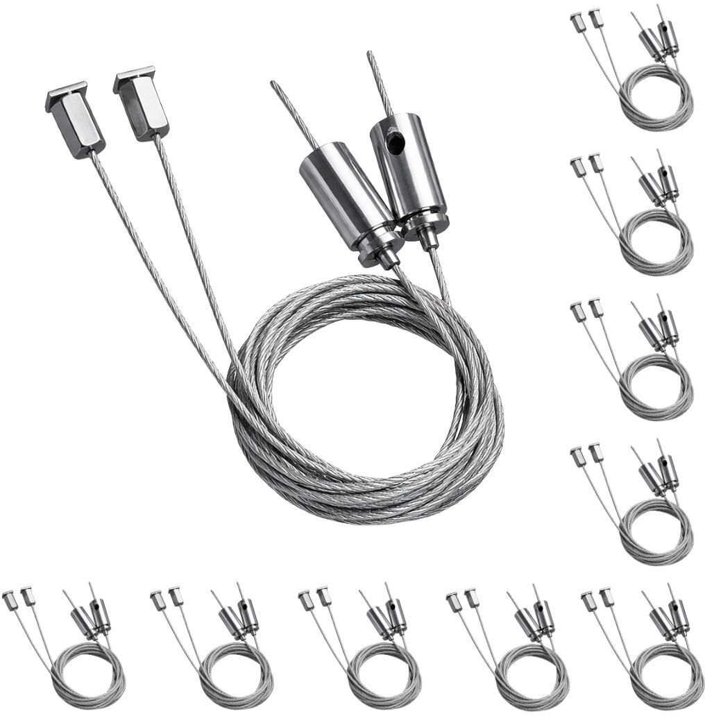 AL-Hanging Wire (1Meter) Stainless Steel Hanging Kit Home Lights -Pack 10 Chain Stainless Steel Light Hanging Chain Rod