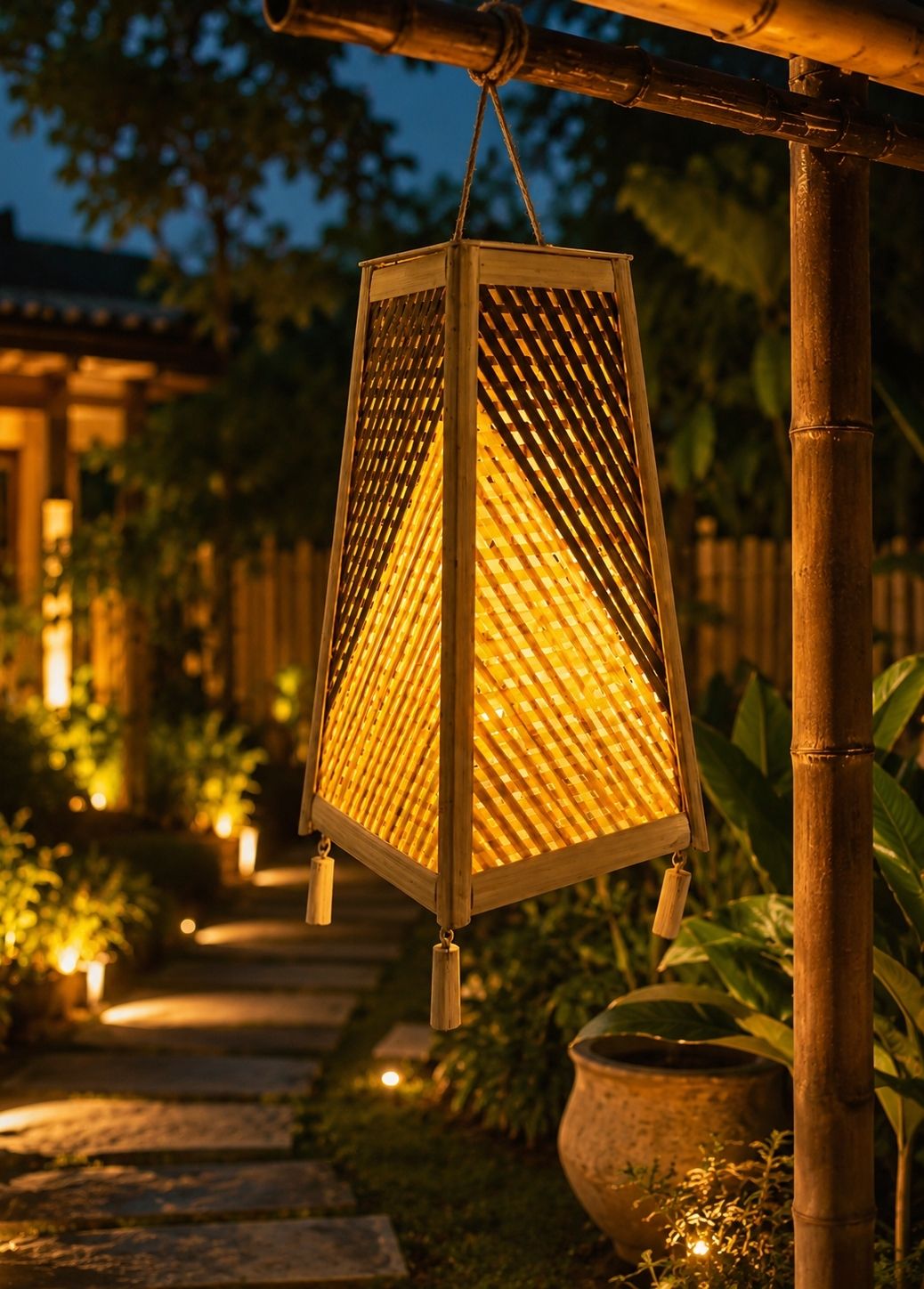 Handmade Bamboo Hanging Light Holder for Outdoor & Indoor Decor 03 Chain Bamboo Light Hanging Chain Rod-image-38