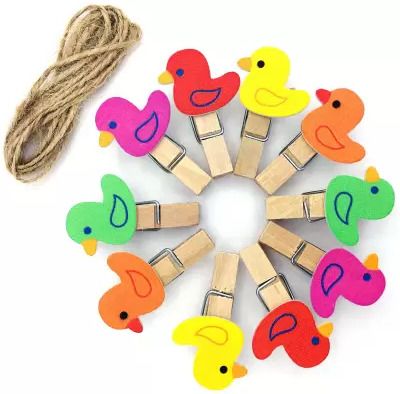 WD-01 Cute Duck Wooden Clips Chain Wood Light Hanging Chain Rod