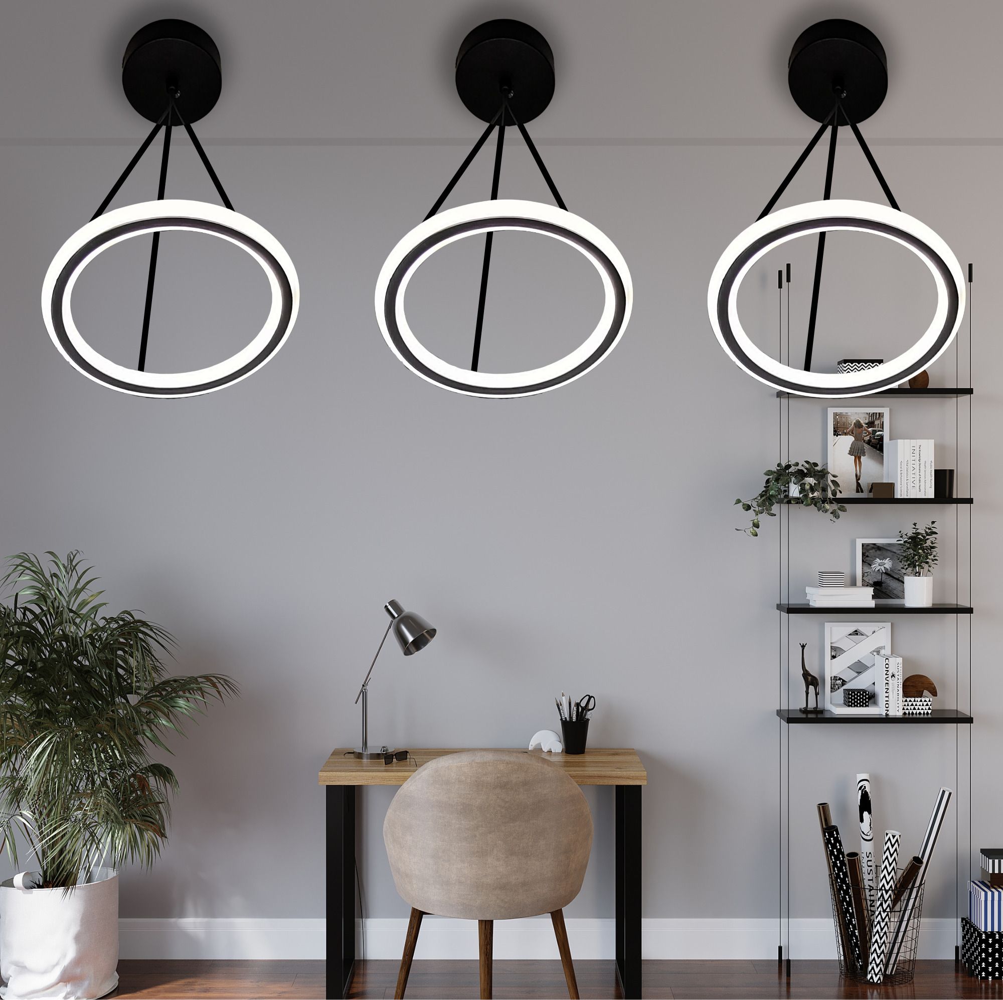 Dmak_Ring S-Hook Aluminium Light Hanging Chain Rod