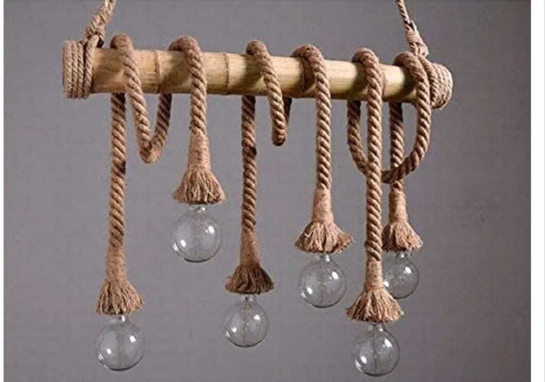 SK BAMBHU Chain Jute Light Hanging Chain Rod