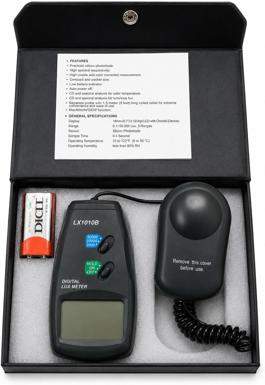 tech inspire LX1010B Digital Lux Meter Light Meter 0-50000 Lux LCD Display Tester Light Meter-picture-44