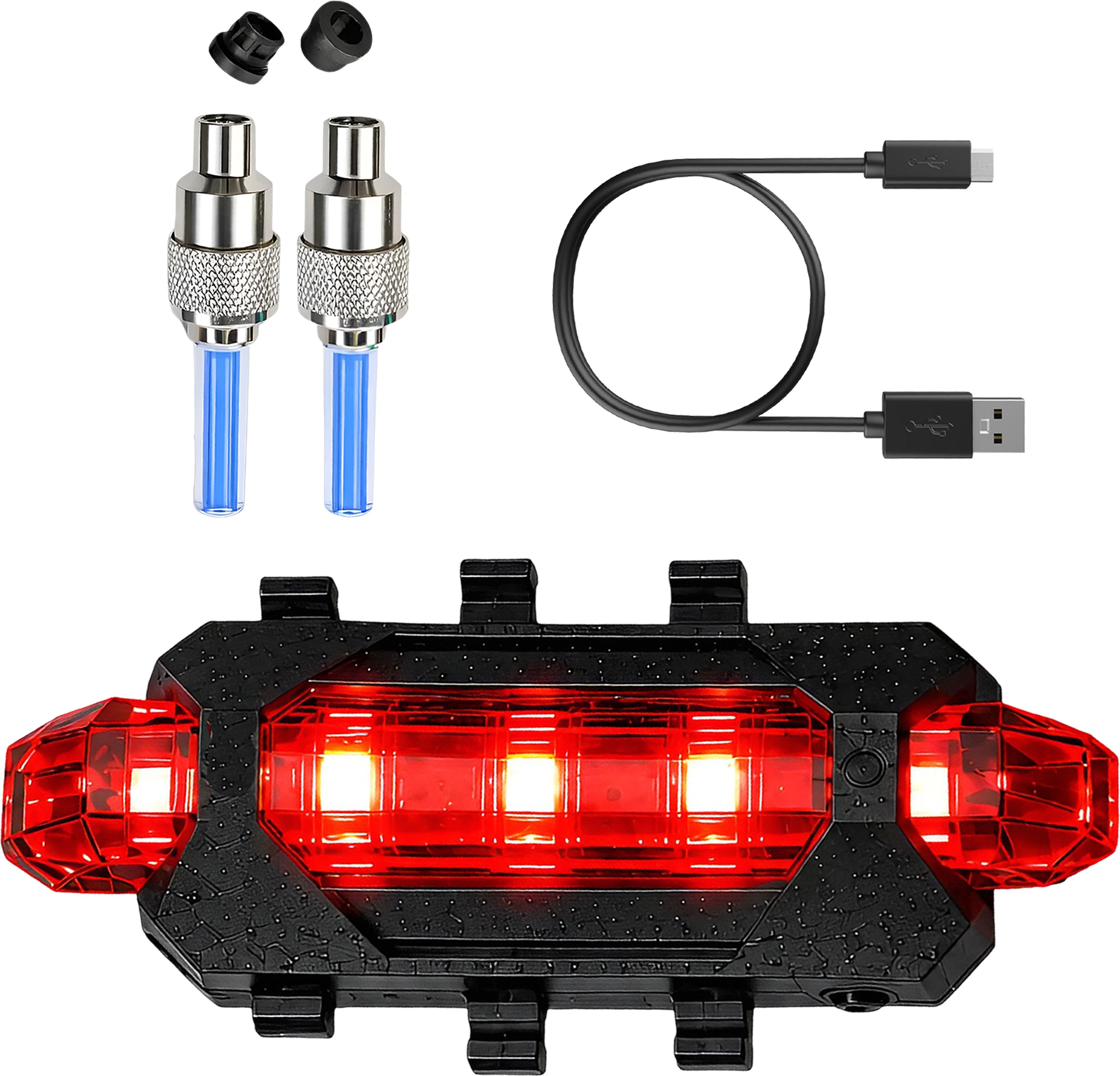 razaiq Bicycle Red Tail Light with Blue Motion Sensor Valve Cap Cycling Light Kit LED Rear Break Light-picture-33