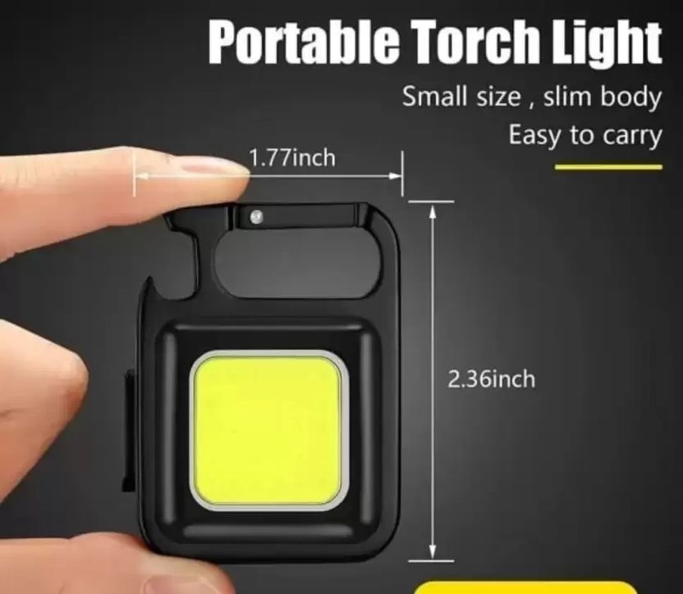 Multifunction Keychain Rechargeable Led Light with Bottle Opener, Magnetic Base LED Lantern