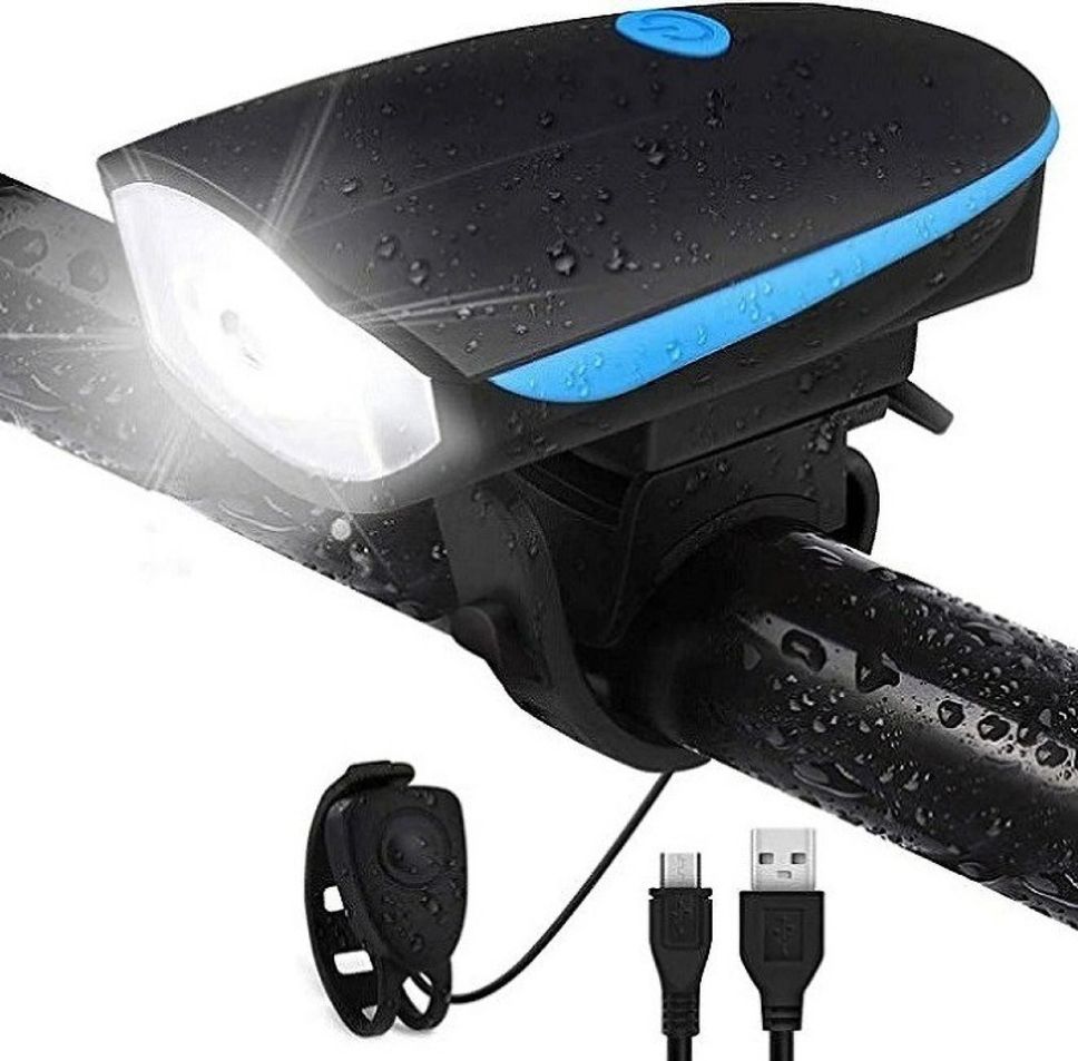 Front Cycle Light with Horn (Blue) USB Rechargeable LED LED Front Light-image-27