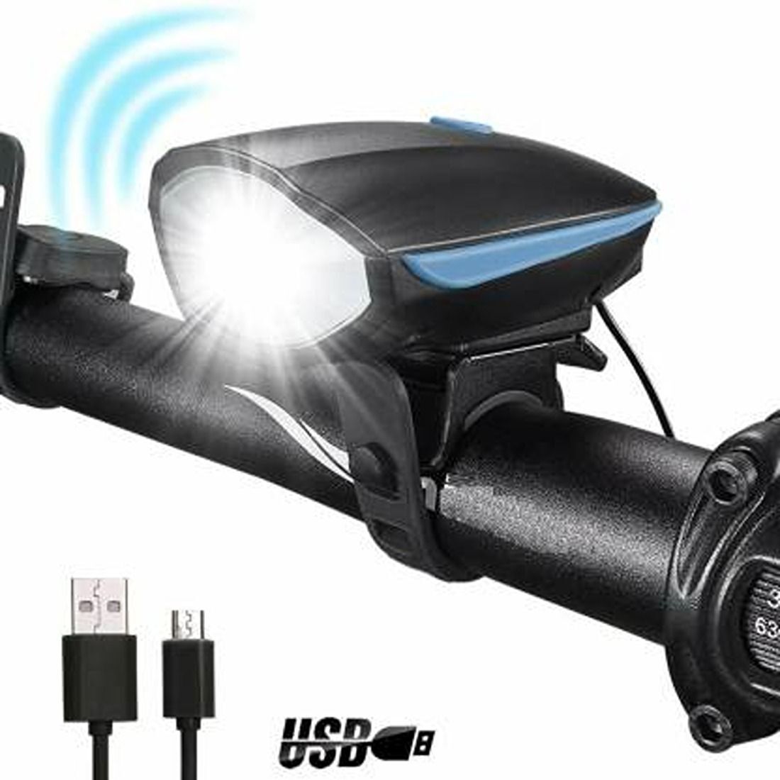 Bicycle USB Rechargeable Waterproof Cycle Light, High Bright Headlight LED Front Light-image-14