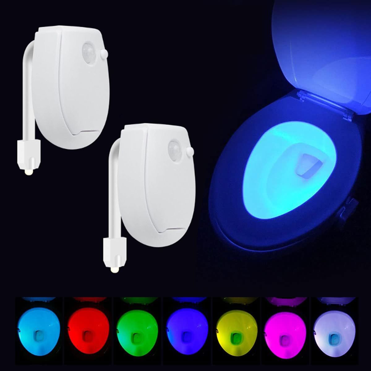 2 PCS Motion Sensor Toilet LED Night Light with 7 Color Modes for Bathroom Use LED Lantern-image-48