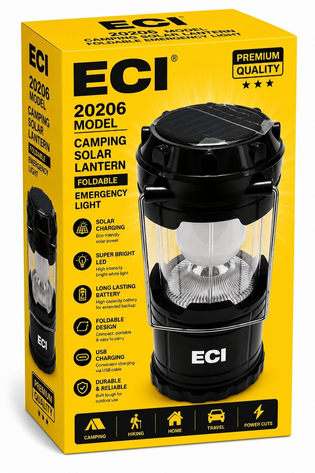 eci 2026 Model Camping Solar Lantern Foldable Emergency Light Rechargeable LED Lantern-picture-25