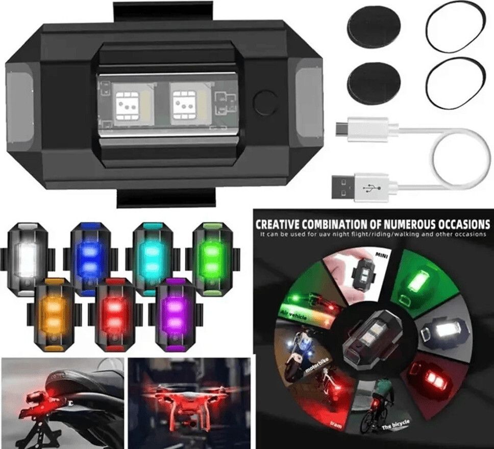 dss Universal Safety Small Light 7 Colors, 30 Modes, Helmet Bicycle Motorbike LED Rear Break Light-picture-10