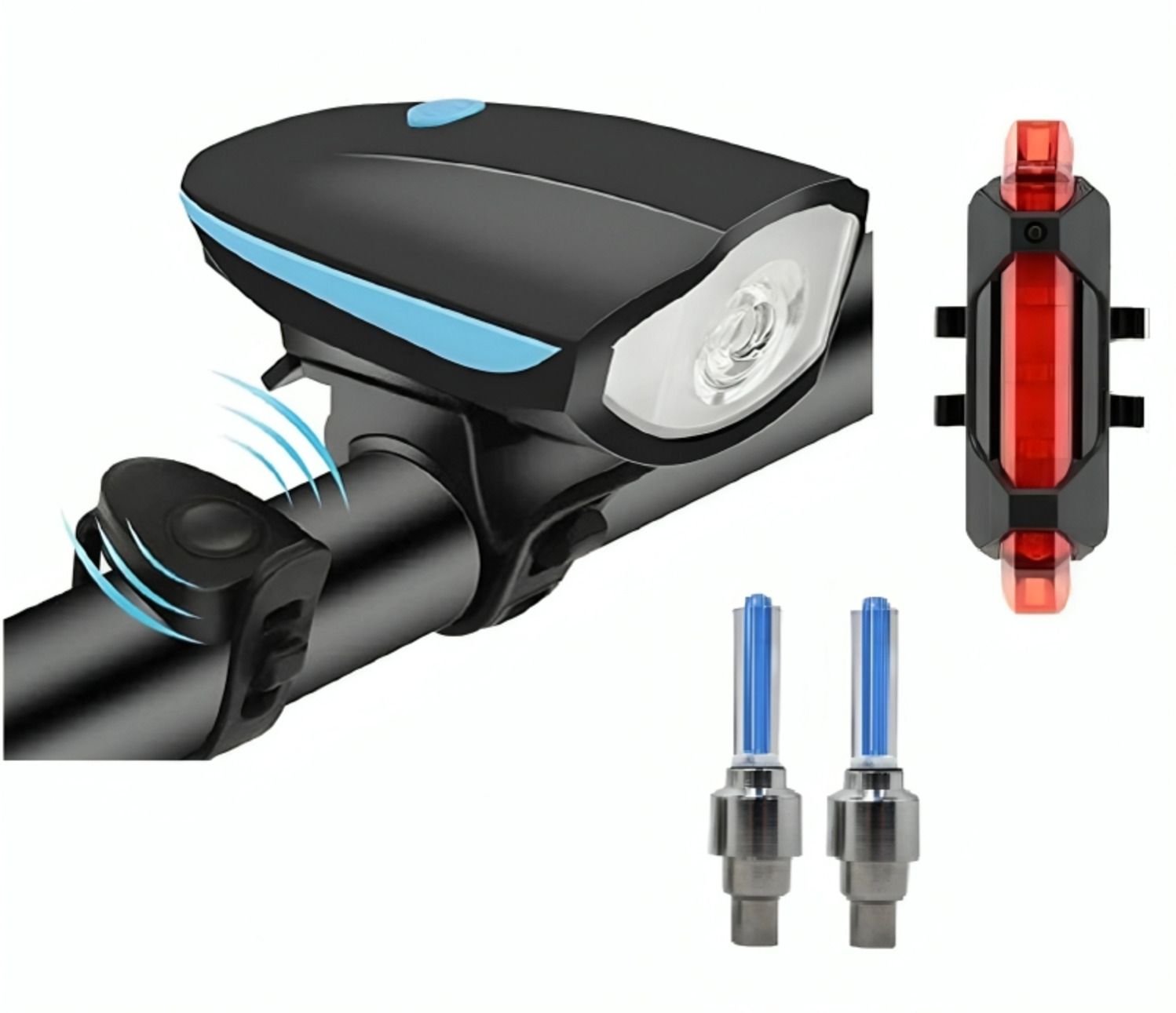 happyrider Cycle Bell Combo Of Front Cycle Light Back Tail Light And Tyre Valve Light Bell-picture-14