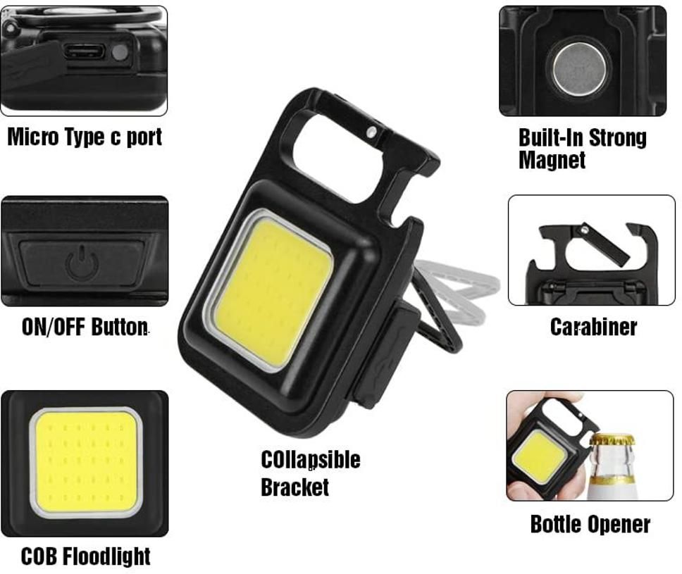 Small Flashlights Mini Keychain, Rechargeable 3 Modes Portable Pocket Light LED LED Lantern