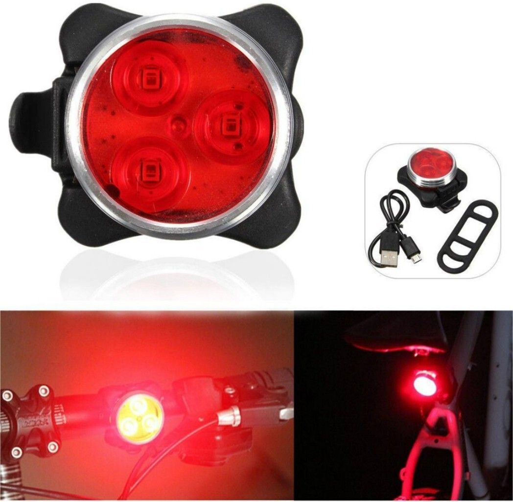 dark horse Imported Bicycle 3 LED 4 Mode USB Recharegable Rear Light Red LED Rear Break Light-picture-22