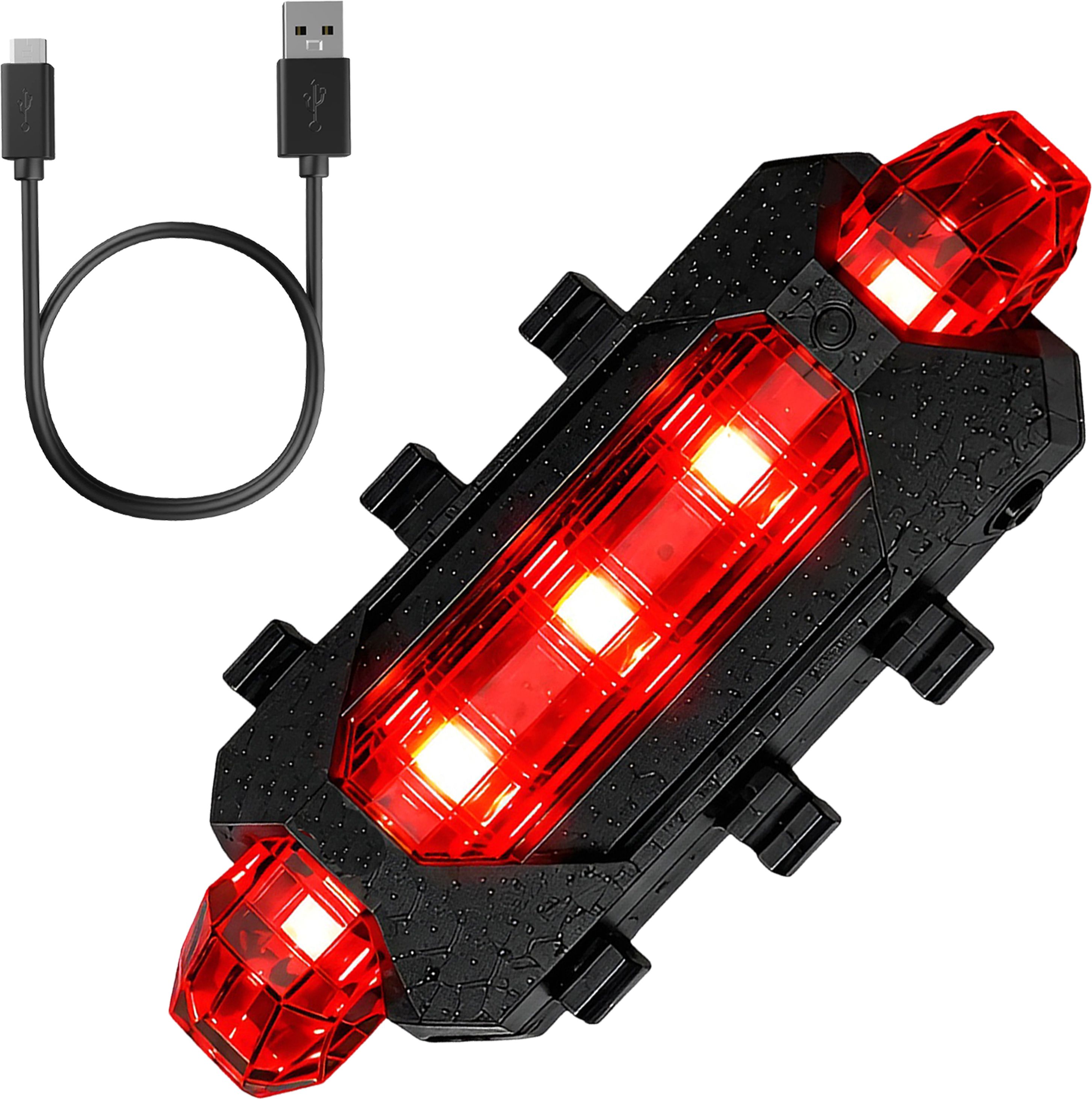 USB Rechargeable Bicycle Tail Light Red Waterproof Rear Safety LED Lamp LED Rear Break Light-image-1