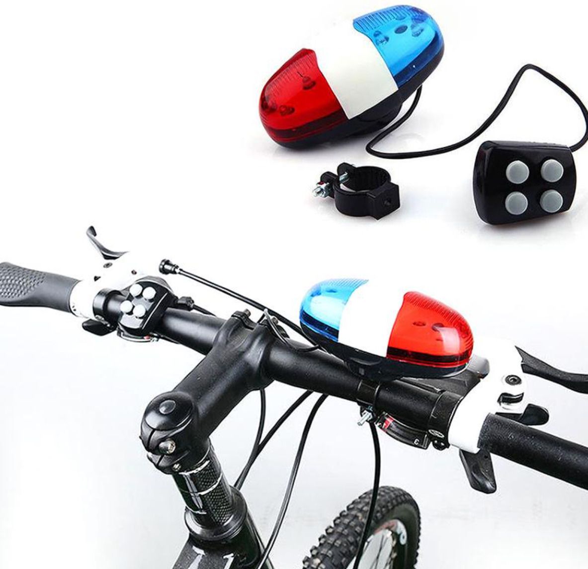 Bicycle Police Horn with 6 LED Lights Krypton Front Light-image-48