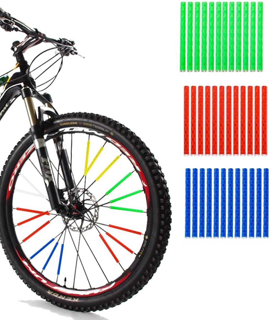 36 pcs Spoke Wheel Reflectors Bicycle, 7.5 x 0.5cm Bicycle Spokes Sticks Krypton Wheel Reflectors-image-10