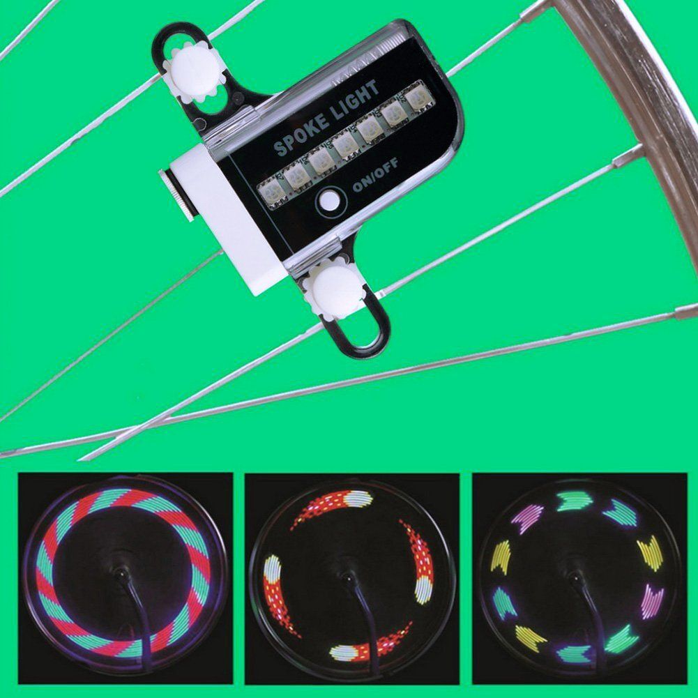 Bicycle Colorful 14 LED Signal Tire Spoke Light LED Wheel Reflectors-image-1