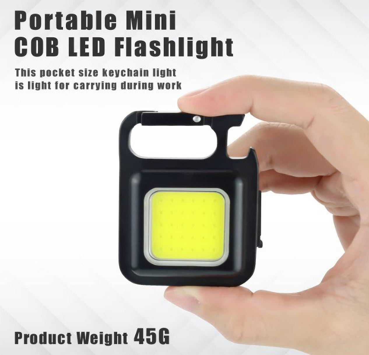 infinity Mini LED Flashlight 800 Lumens COB Rechargeable Worklight Keychain 4 Light Modes LED Front Light image 1