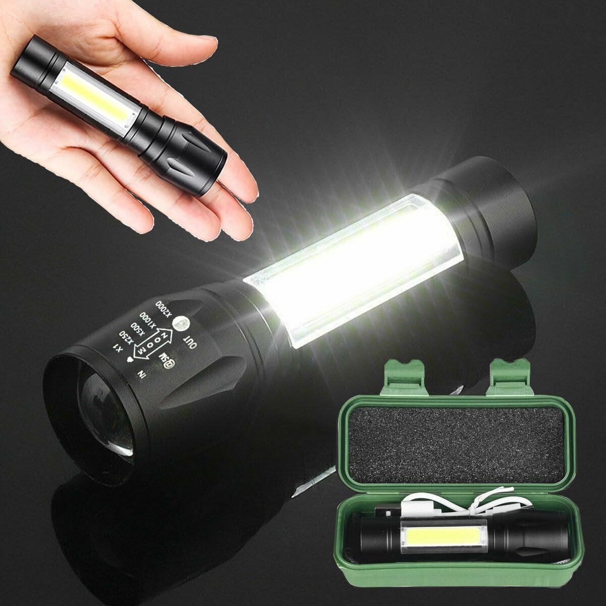 captain LED Emhaergency Handheld Flashlight USB Recrgeable Flashlight LED Front Light-picture-18