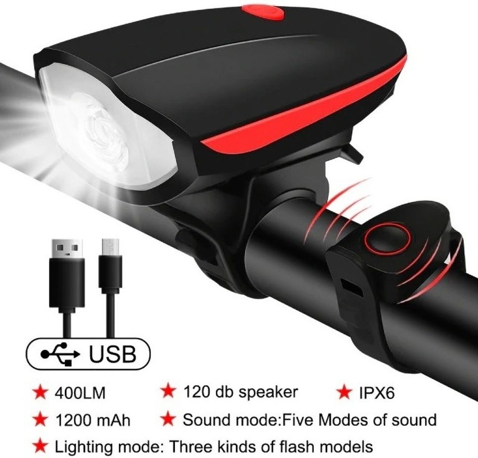 highrider Front Cycle Light Horn-Red USB Rechargeable LED LED Front Light-picture-25