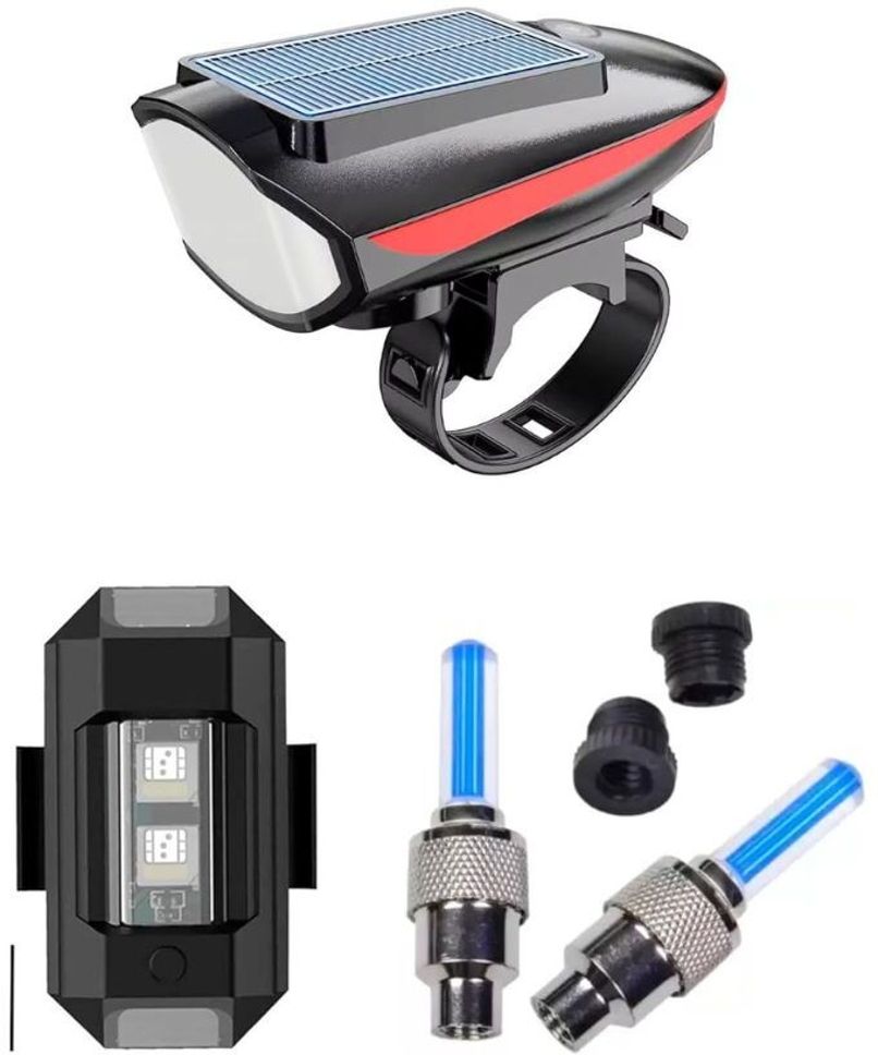 Cycle Solar Front, Rear & Valve Light and with Horn LED Front Light-image-47