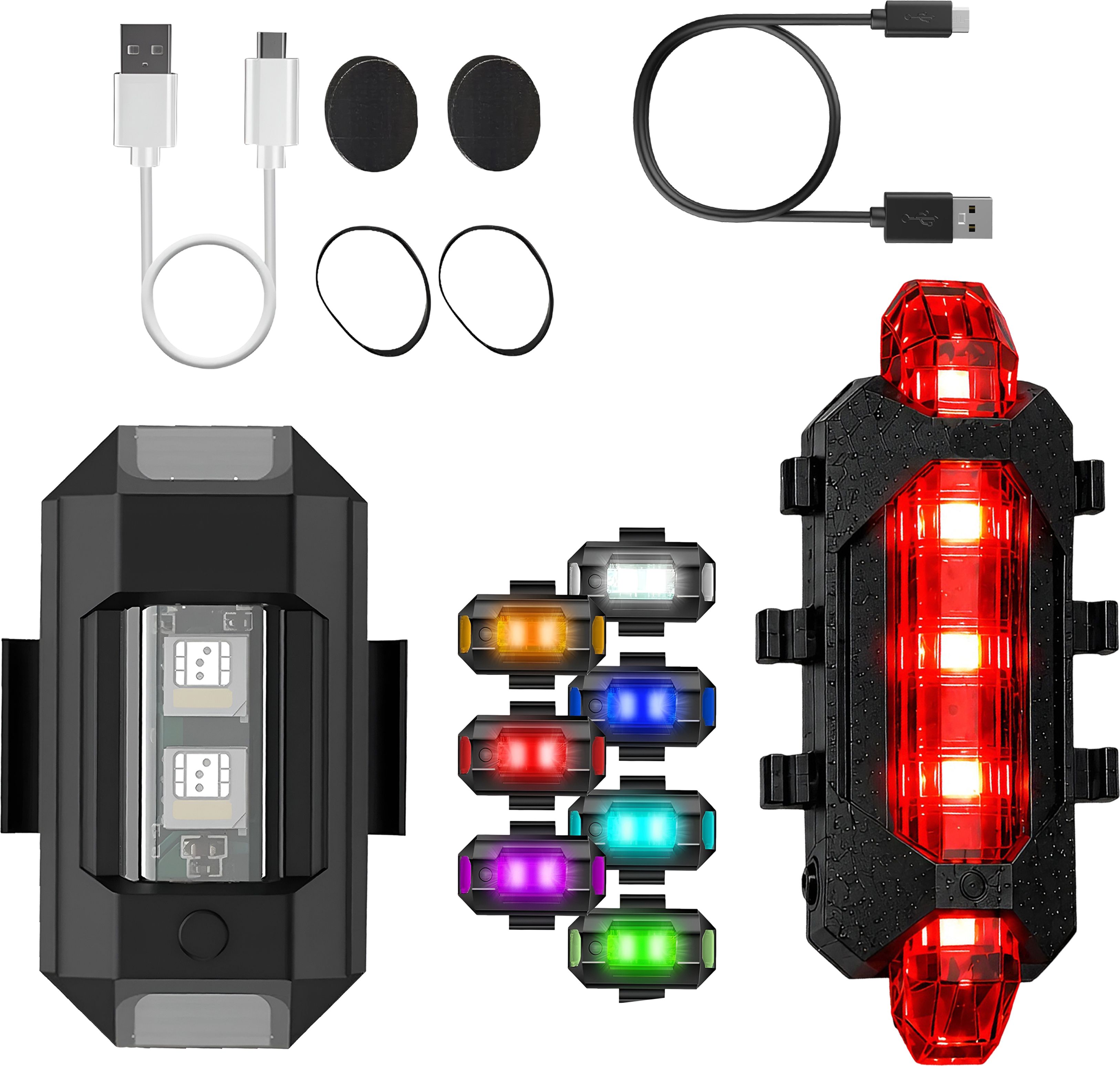 razaiq Bicycle USB Tail Light with Aluminum Airplane LED Strobe Waterproof Kit LED Front Rear Light Combo-picture-48