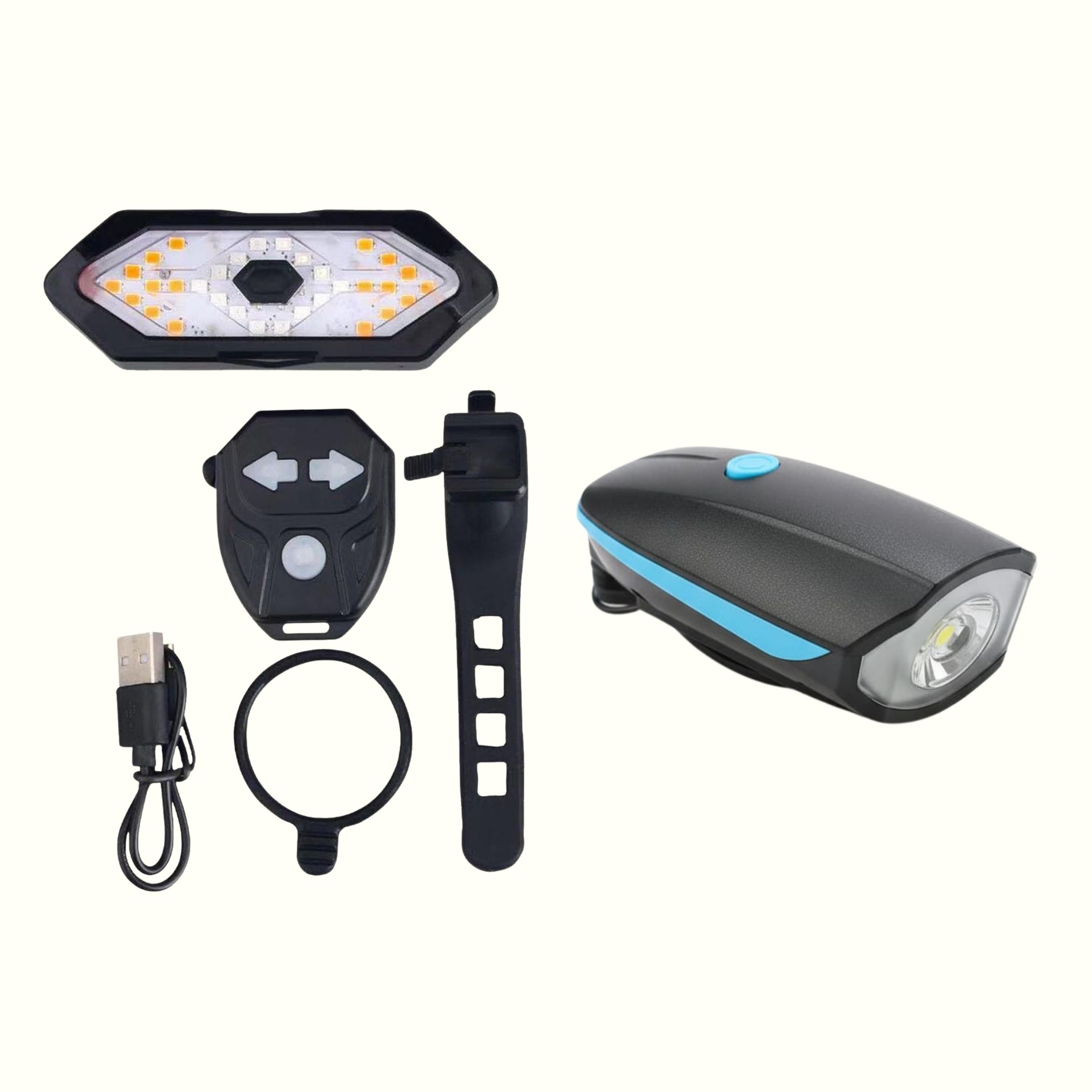 fcc racing Front Light with Horn & Indicator Back Light Combo LED Front Rear Light Combo-picture-41