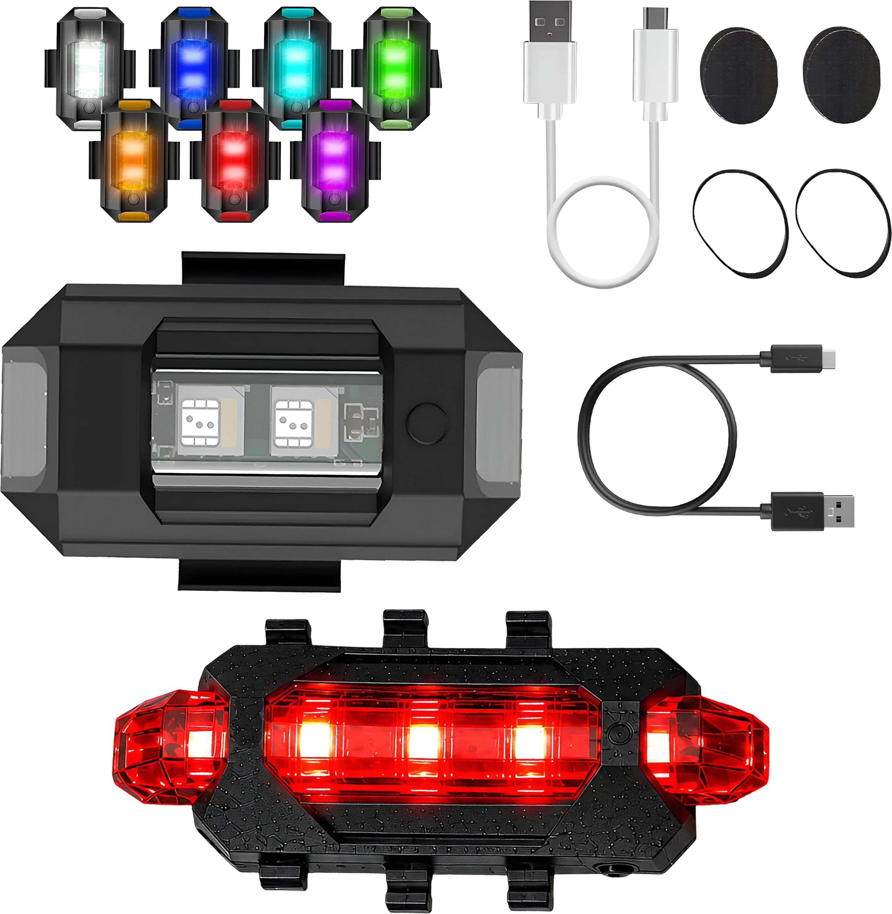 razaiq Rechargeable LED Strobe and Red Bicycle Tail Light Safety Accessory Kit LED Front Rear Light Combo-picture-47