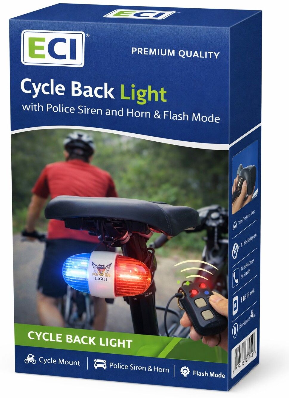 eci Premium Cycle Back Light with Police Siren, Horn & Flash Mode LED Front Rear Light Combo-picture-5