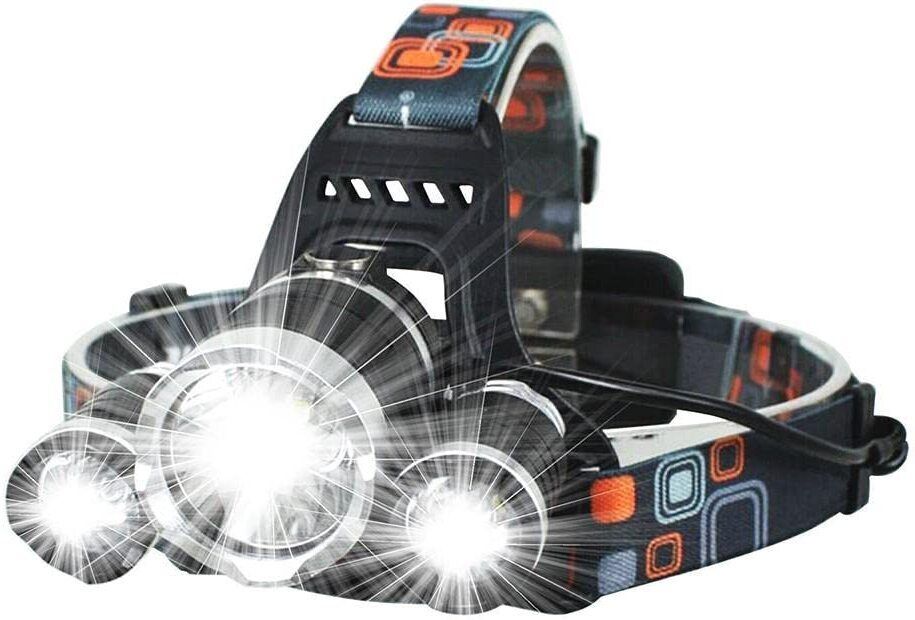 hbsenterprise Head Lamp Flash Light Torch 3 LED Camping Trekking LED Headlamp Black LED Headlamp-picture-26