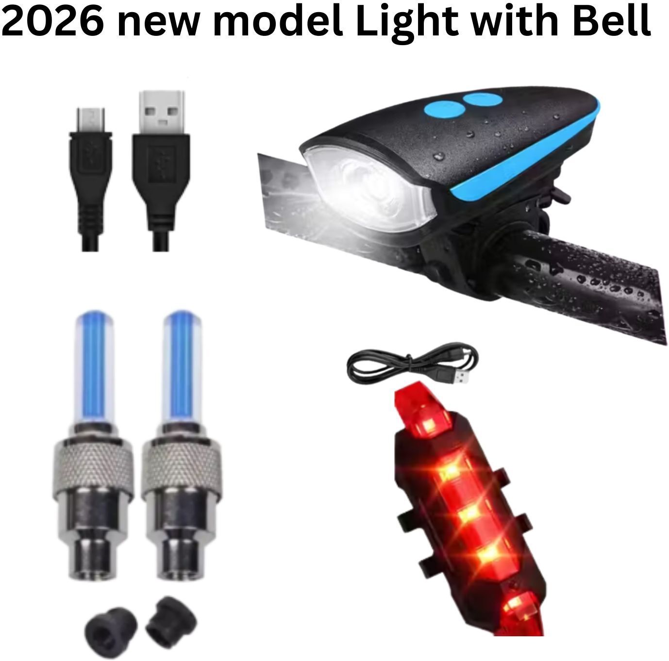 Cycle Front LED Light combo LED Front Rear Light Combo-image-9