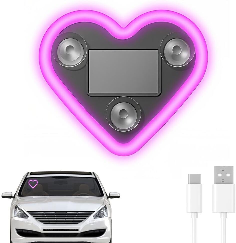 wopix Car LED Heart Ambient Light USB Interior Decorative Mood Lamp for Dashboard LED Spot Light-picture-18