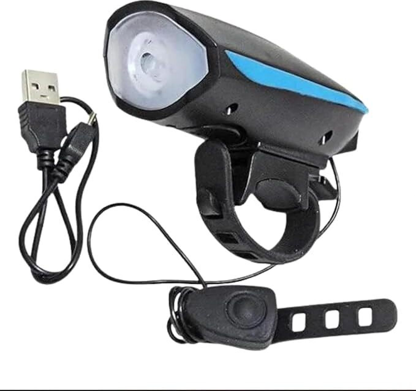 2-in-1 Rechargeable Cycle Light (3 Modes) with Horn - Waterproof LED Front Light-image-31