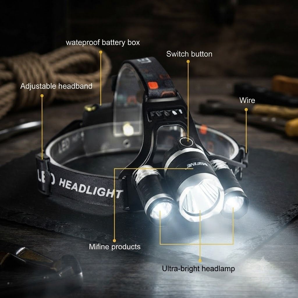 jiyanecommerce Head Lamp Flash Light Torch 3 LED Camping Trekking LED Headlamp-picture-46