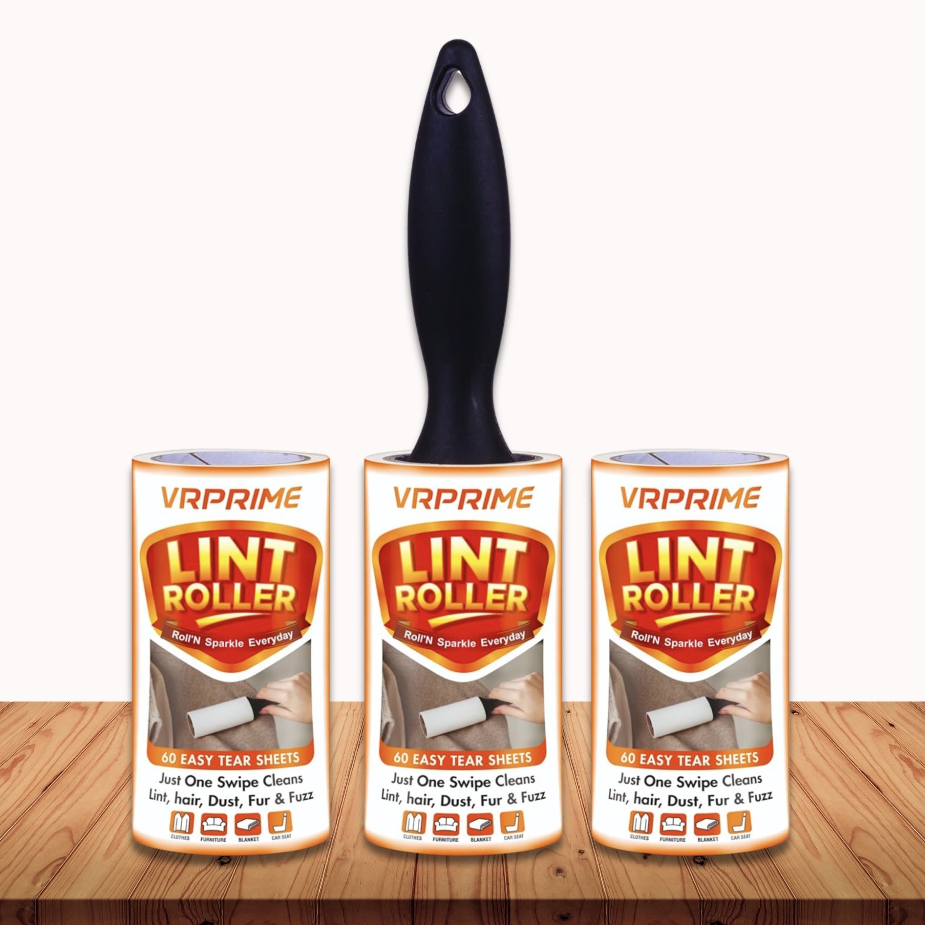 Lint Roller for Clothes, Sofa Blanket & Pet Hair Reusable Sticky Strong Adhesive Lint Roller-image-11