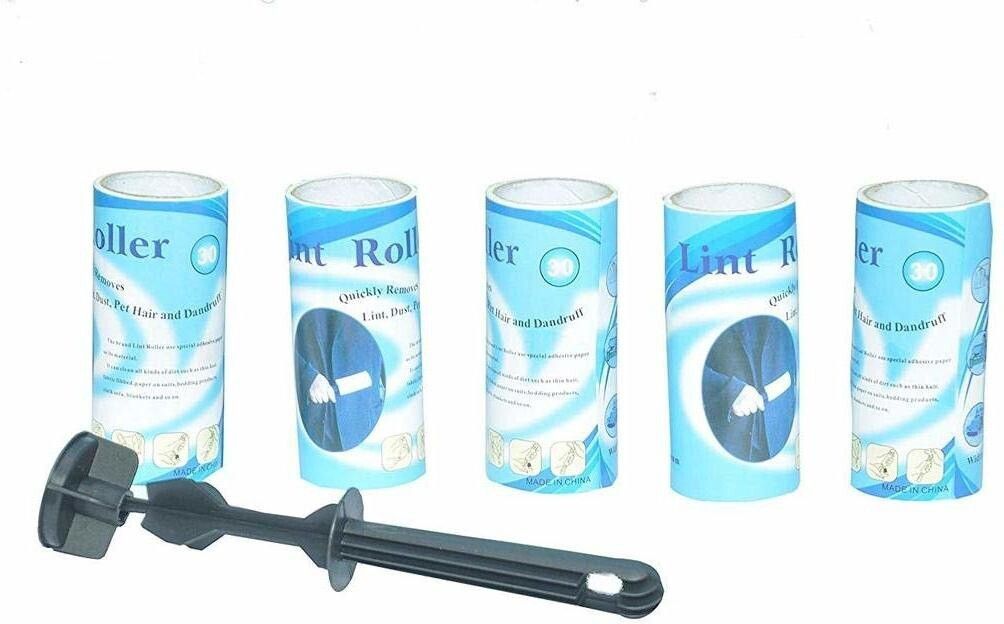 bulfyss Sticky Lint Roller Hair Remover Cleaner Set of 5 Rolls 150 Sheets Lint Roller-picture-10