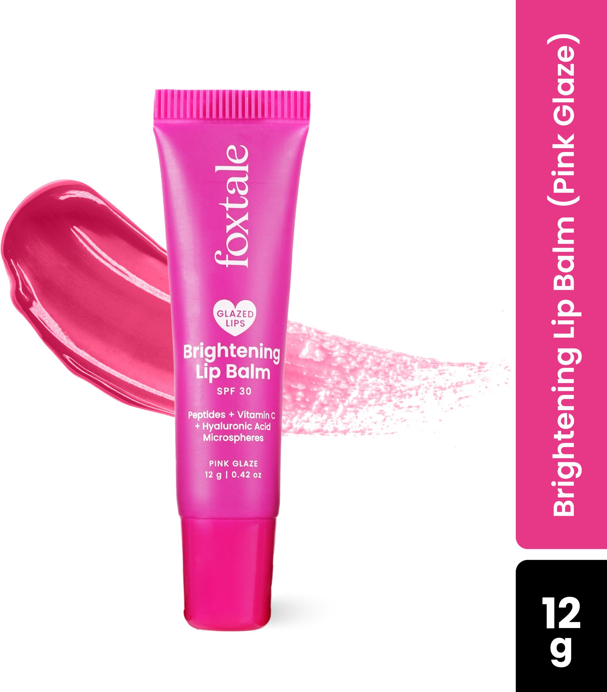 foxtale SPF 30 Brightening Lip Balm with Peptides, Vit C & Hyaluronic Acid (Pink) Bubblegum-picture-24